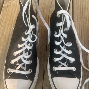 Converse Black and White Platform Shoes